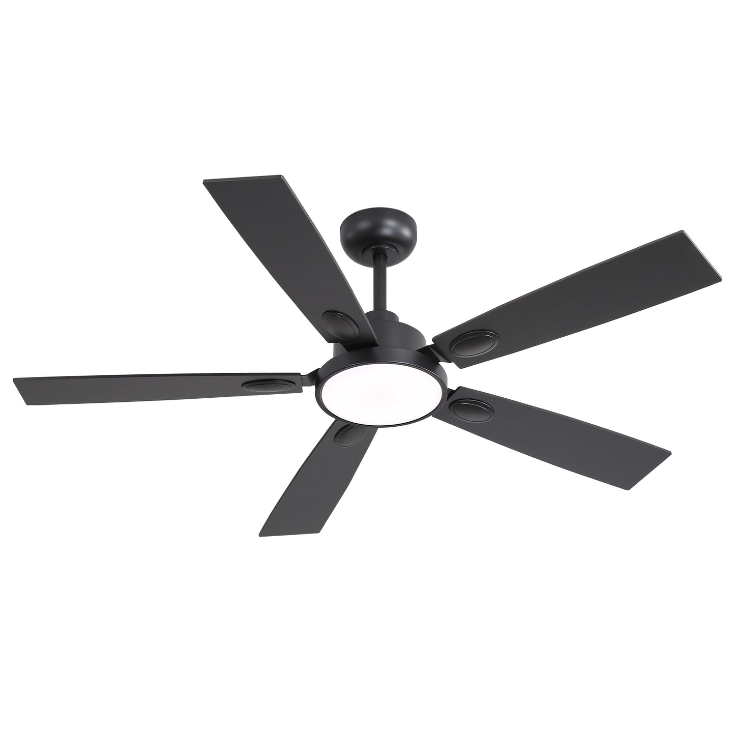 INTETEIN NI 52 inch Black Ceiling Fan with Light and Remote for Bedroom