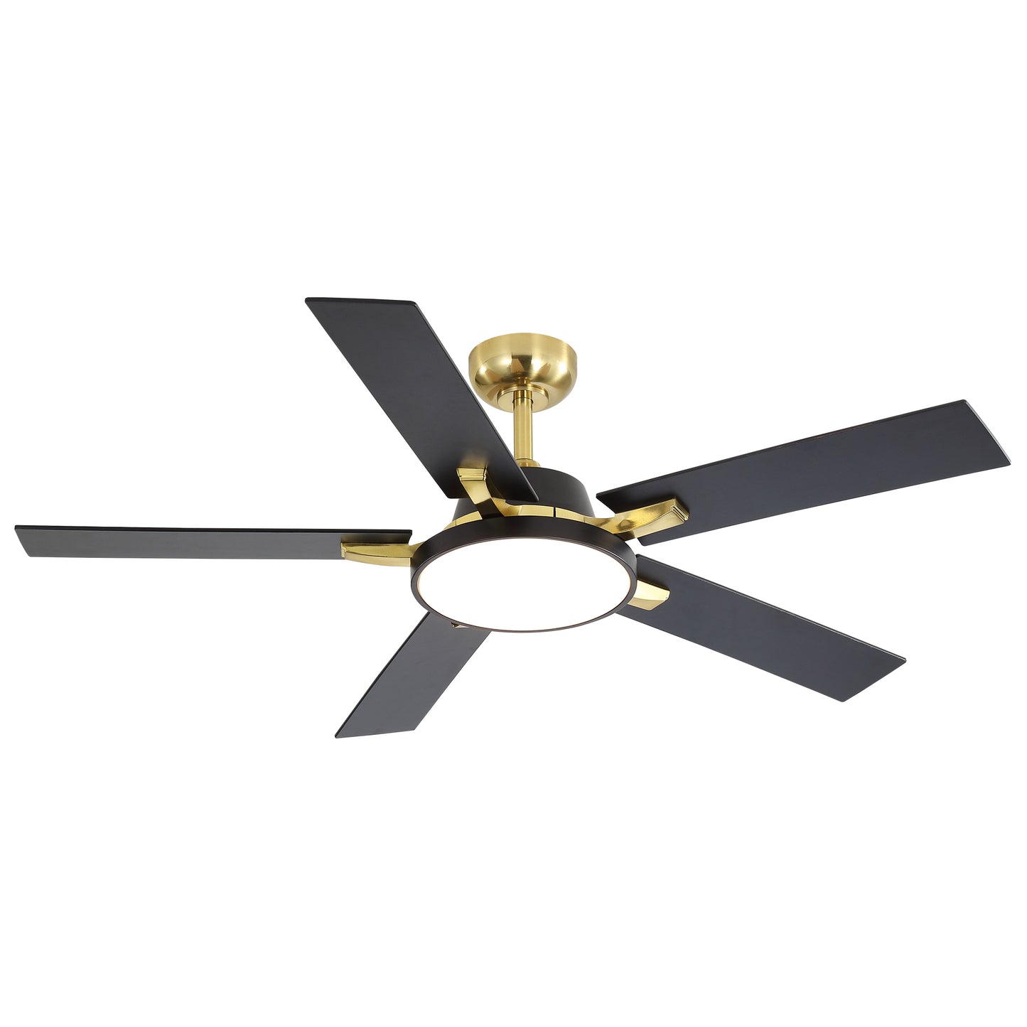 INTETEIN NI 52 Inch Black Gold Indoor Ceiling Fans with Lights Remote Control