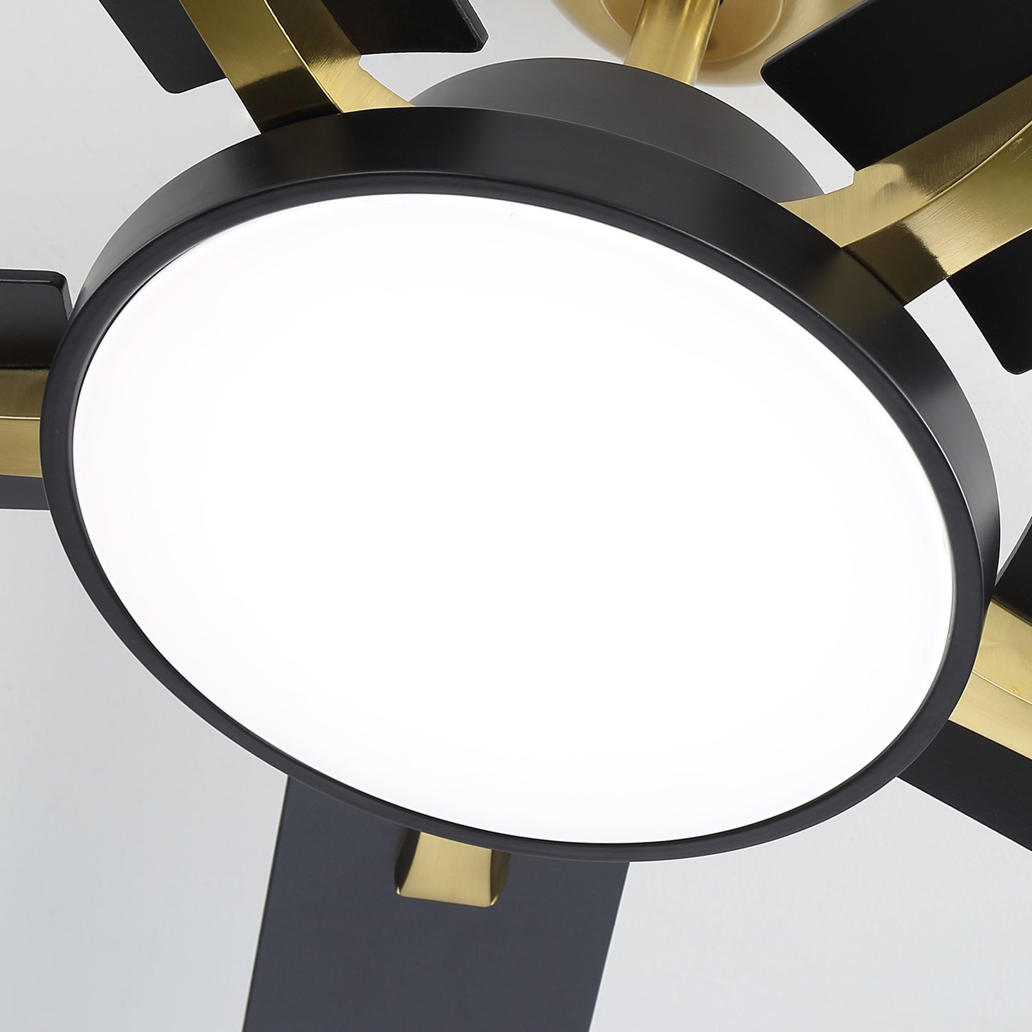 INTETEIN NI 52 Inch Black Gold Indoor Ceiling Fans with Lights Remote Control